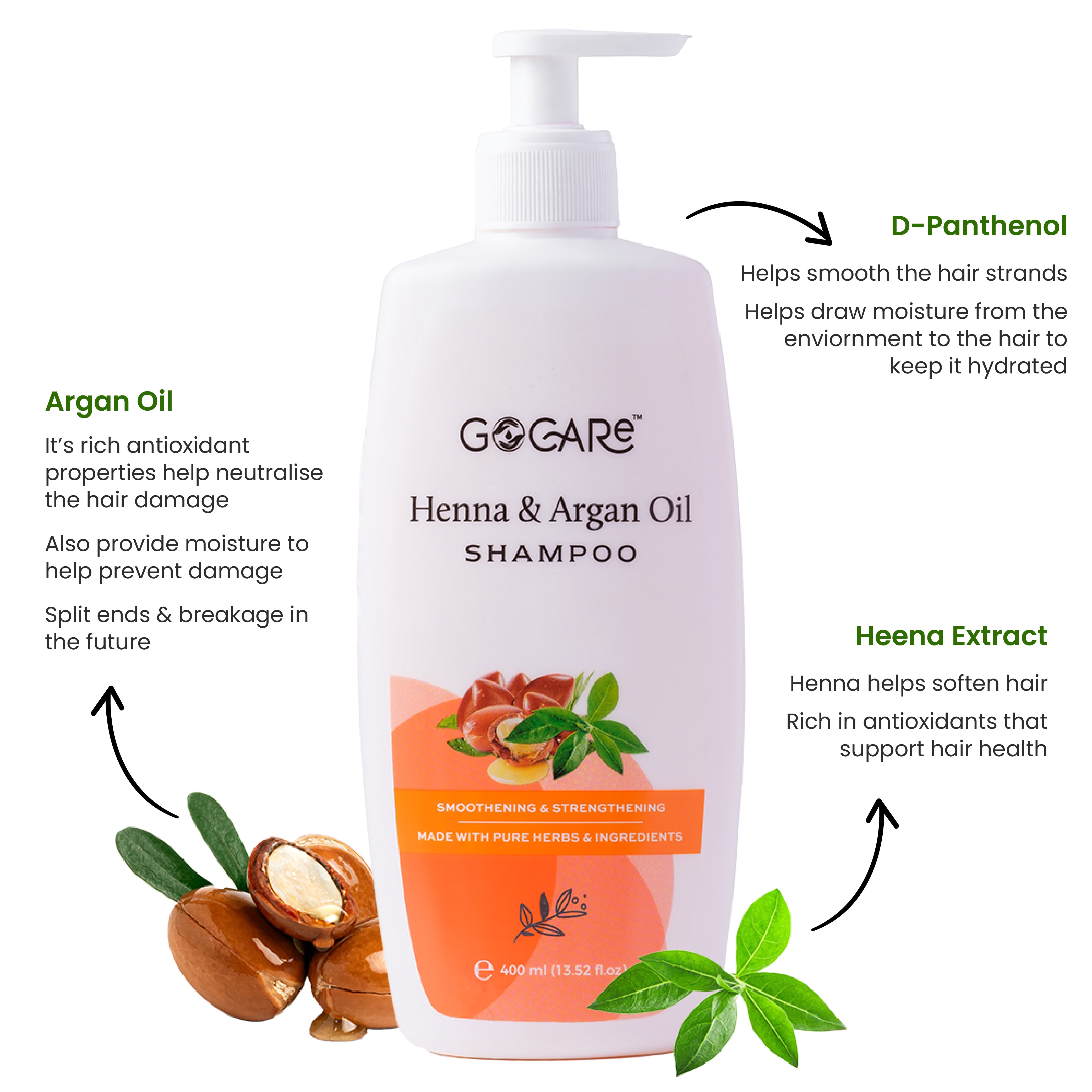 Henna & Argan Oil Smoothening & Strengthening Shampoo