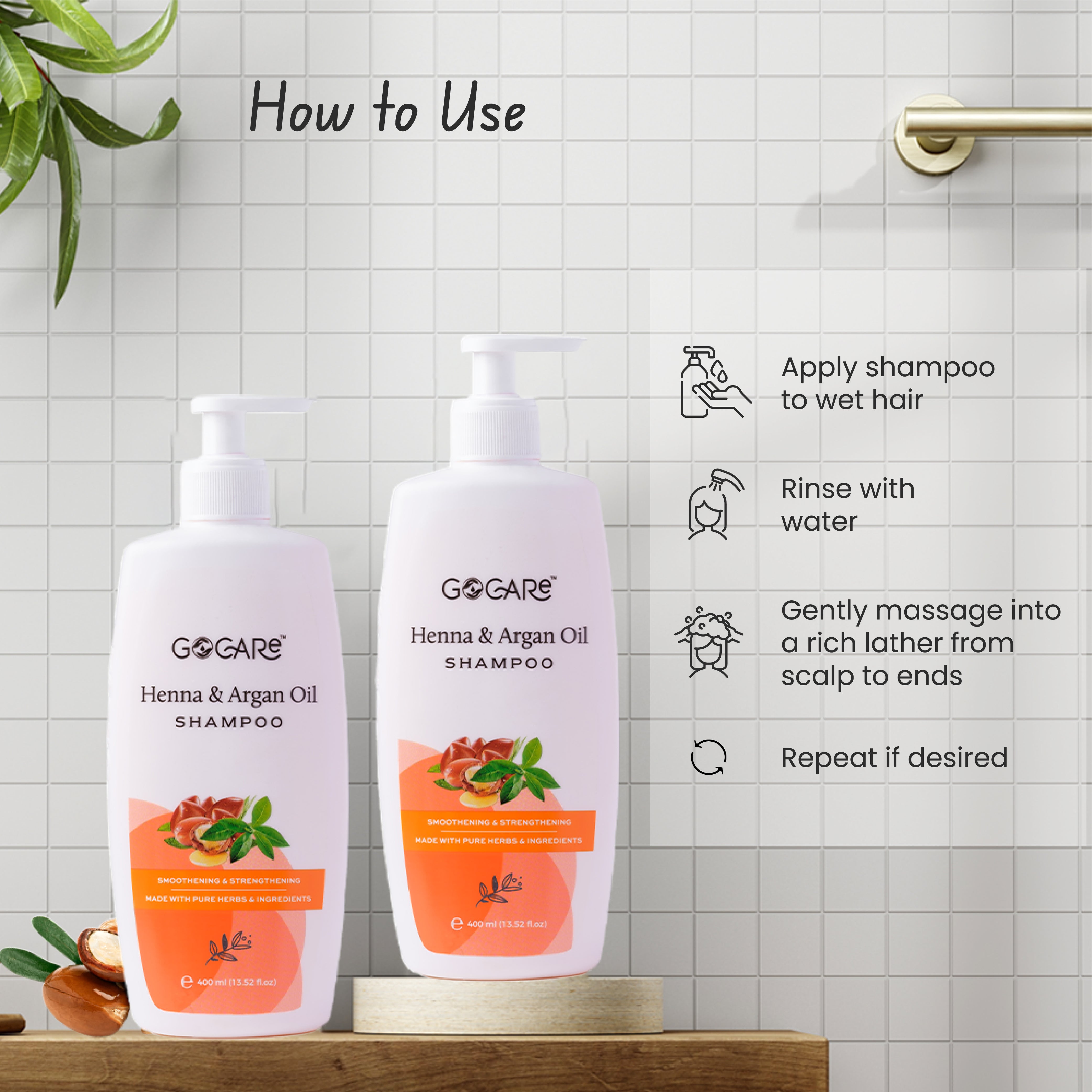 Henna & Argan Oil Smoothening & Strengthening Shampoo