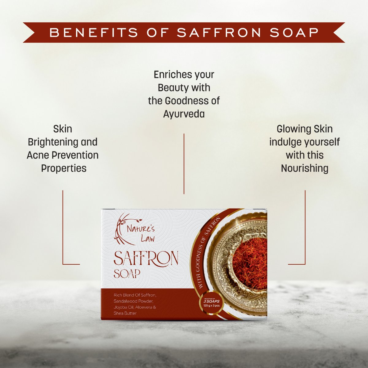 Saffron Soap (Pack of 3)