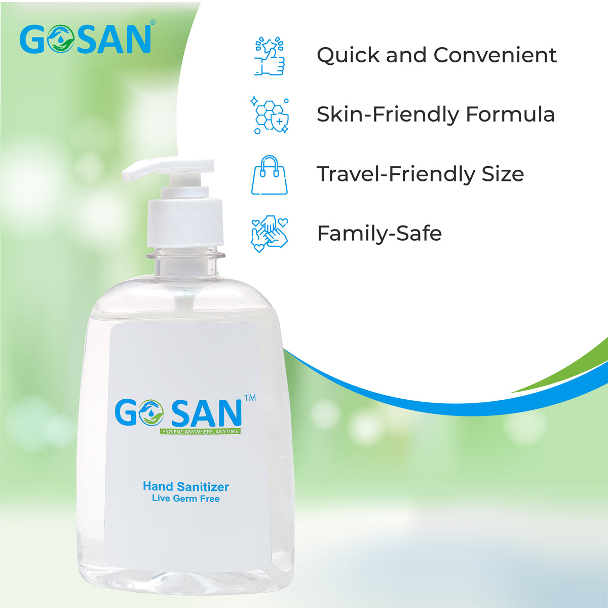 GoSan 500ml Hand Sanitizer With Flip Top